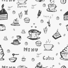 Vector seamless coffee background