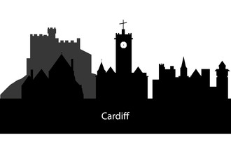 Fototapeta premium silhouette Cardiff in Wales