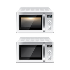 Microwave oven isolated on white vector