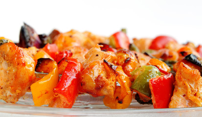 Roasted chicken with capsicum and onion