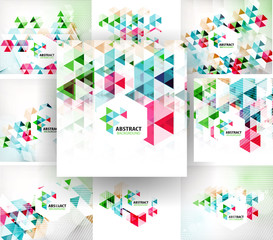 Set of geometric abstract polygonal backgrounds