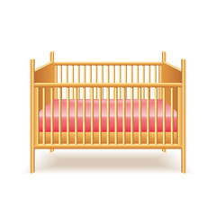 Baby bed isolated on white vector