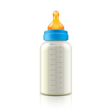 Baby bottle isolated on white vector