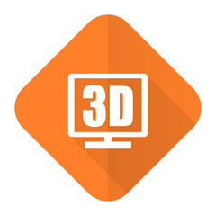 3d display orange flat icon