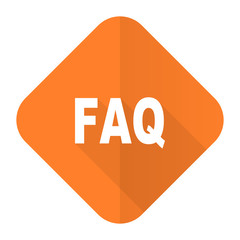 faq orange flat icon