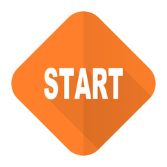 start orange flat icon