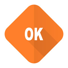 ok orange flat icon
