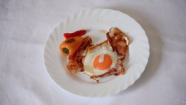 Bacon and Egg Breakfast Eaten