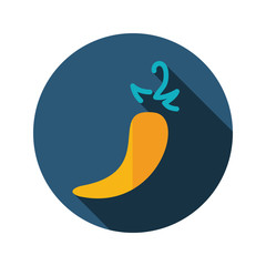 Chili pepper flat icon with long shadow
