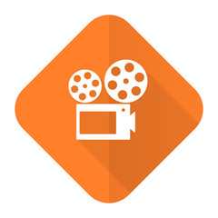movie orange flat icon cinema sign