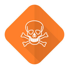 skull orange flat icon death sign