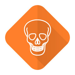 skull orange flat icon death sign