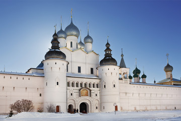 Fototapeta na wymiar The Kremlin of Rostov the Great in winter, Russi