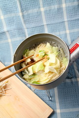 キャンプでラーメン