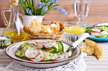 Salad of radish and cucumber