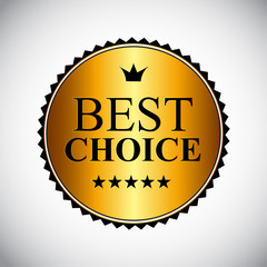 Best Choice Golden Label Vector Illustration