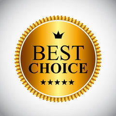 Best Choice Golden Label Vector Illustration