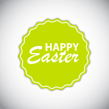 Happy Easter Label Vector Illustration