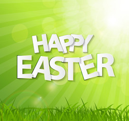 Happy Easter Spring Background Vector Illustration