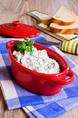 Cream cheese with chopped herbs