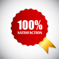 100 % Satisfaction Golden Label Vector Illustration
