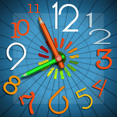 School Time - Colorful Clock