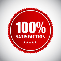 100 % Satisfaction Golden Label Vector Illustration