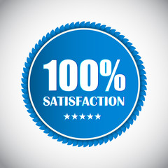 100 % Satisfaction Golden Label Vector Illustration