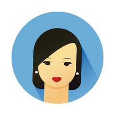 Vector illustration of girl with cute hair style