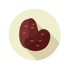 Potato flat icon with long shadow