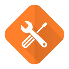 tools orange flat icon service sign