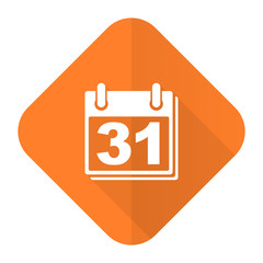 calendar orange flat icon organizer sign agenda symbol