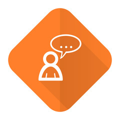 forum orange flat icon chat symbol bubble sign