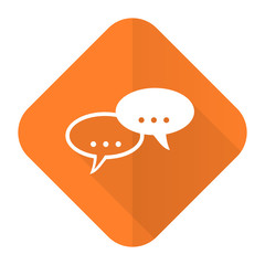 forum orange flat icon chat symbol bubble sign