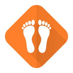foot orange flat icon