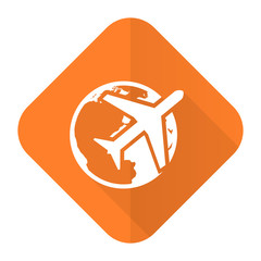 travel orange flat icon