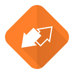 exchange orange flat icon