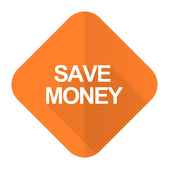 save money orange flat icon