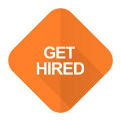 get hired orange flat icon