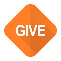 give orange flat icon