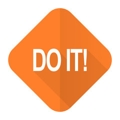 do it orange flat icon