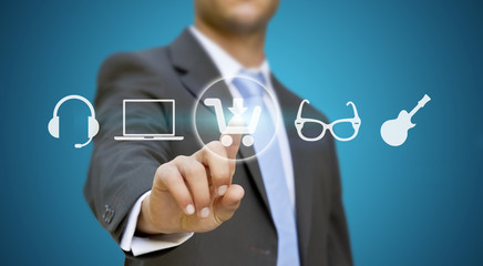 Businessman shopping online