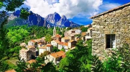 Fototapete Rund stunning mountain villages of Corsica - Evisa © Freesurf