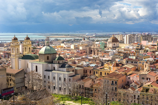 Sardegna, Cagliari, panoramica del quartiere Stampace