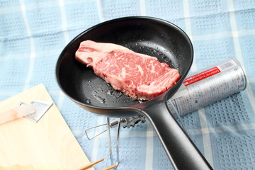 ソロキャンでステーキ
