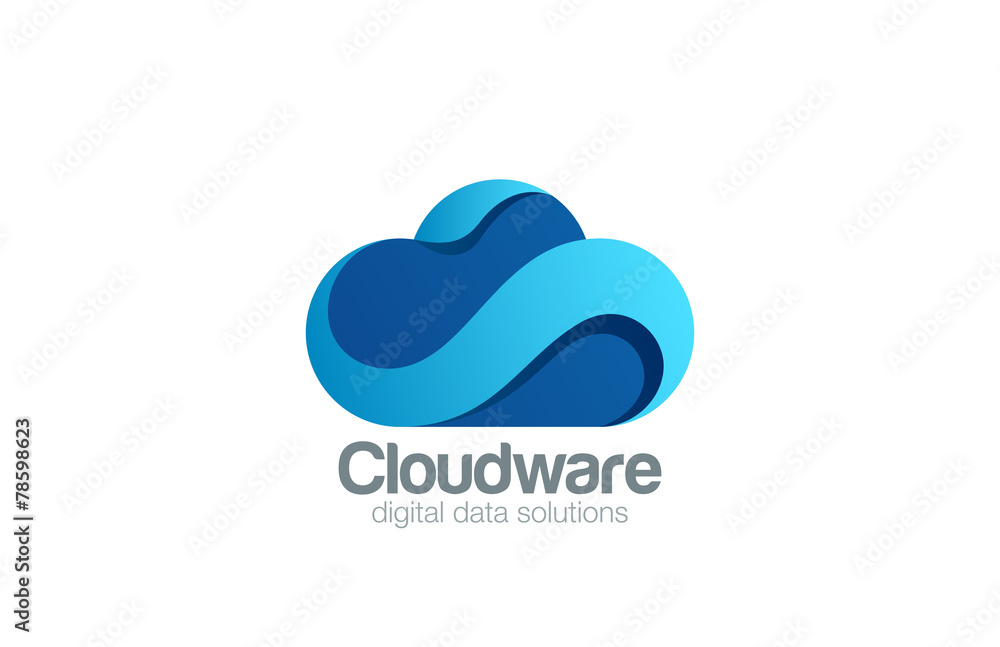 Poster Logo Cloud computing design vector. Data storage icon