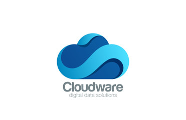 Logo Cloud computing design vector. Data storage icon