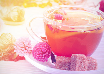 tea mug herbal freshness flowers