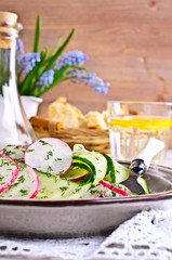 Salad of radish and cucumber