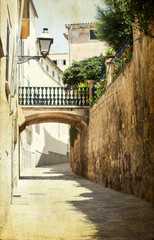 Old street in city of Palma de Mallorca, Spain